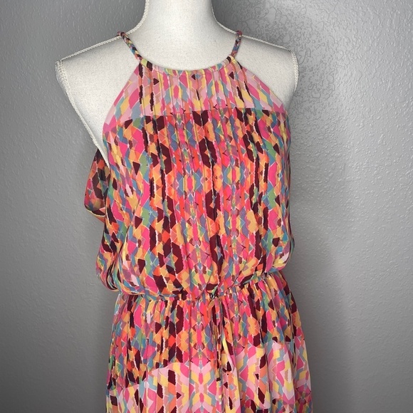 Jessica Simpson colorful‎ dress halter neck - Picture 7 of 10